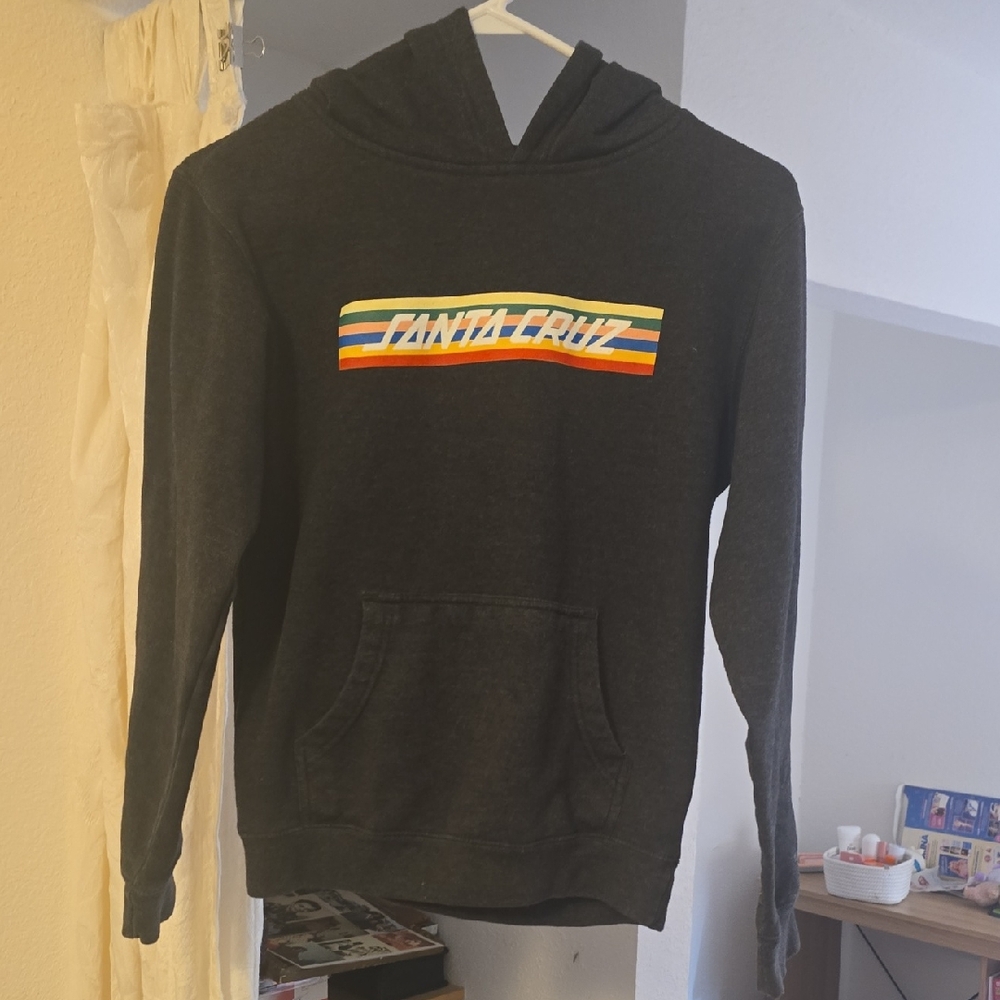 Santa Cruz Skateboards Black Hoodie with Multicolor Logo